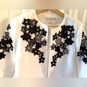 Peter Nygard White Floral Embroidered Jacket Blaze 4